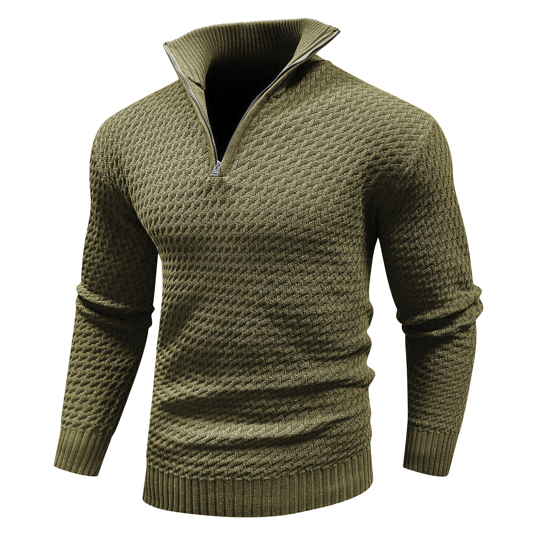 Premium knitted jumper with quarter zip