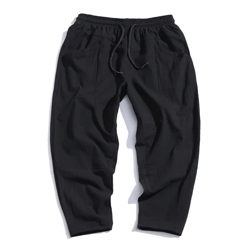 Kurze Kyoto-Leinenhose