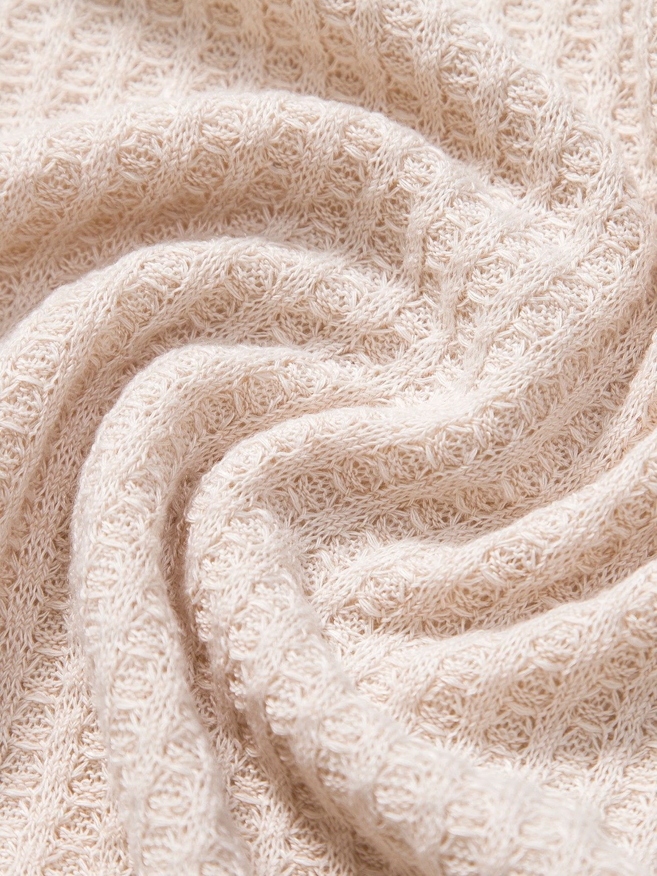 Waffle knit polo shirt