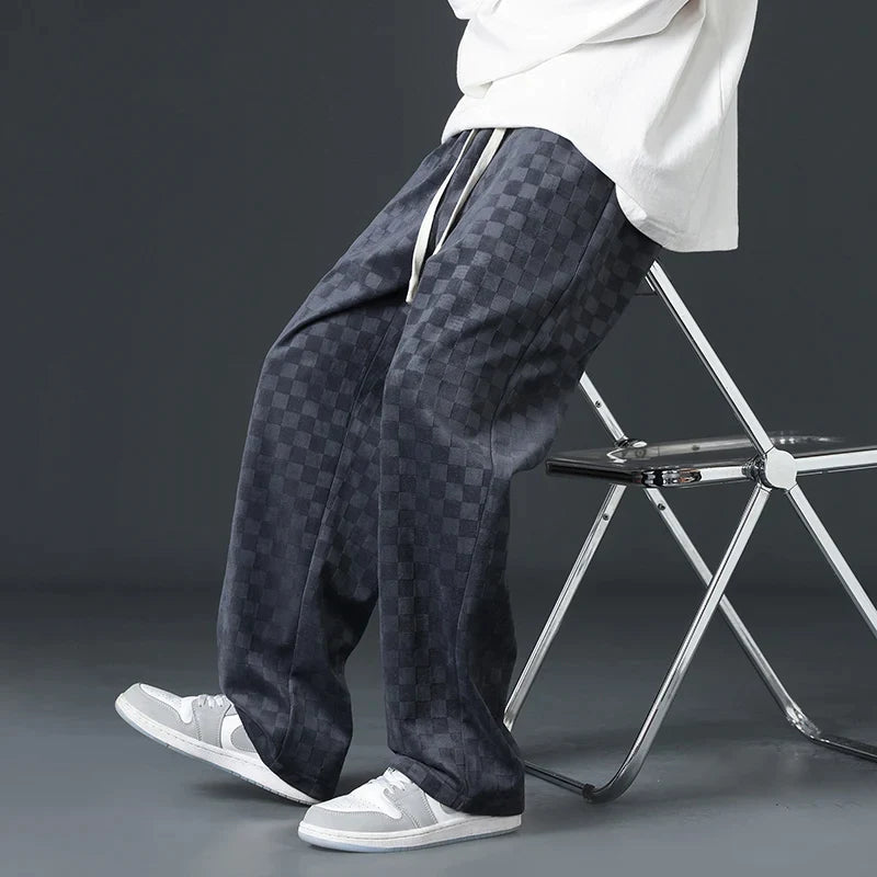 Urban checked jogging trousers