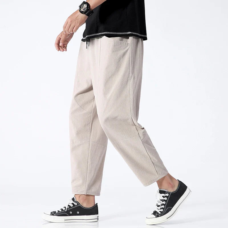 Kurze Kyoto-Leinenhose
