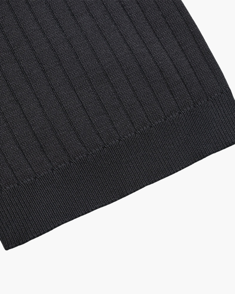 Premium polo in rib knit